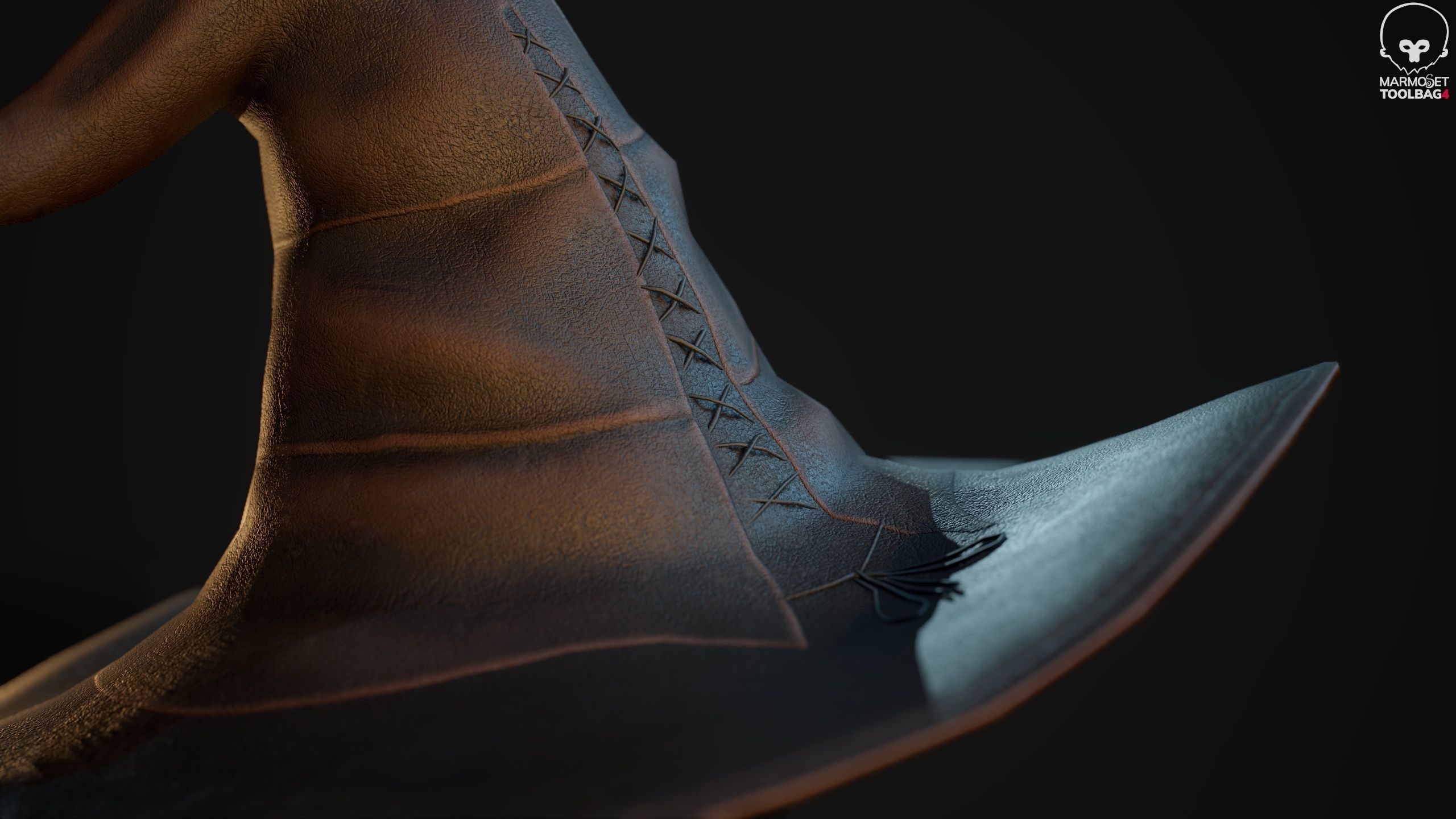 Witches Magic Hat Game Ready Low-poly 3D model_15