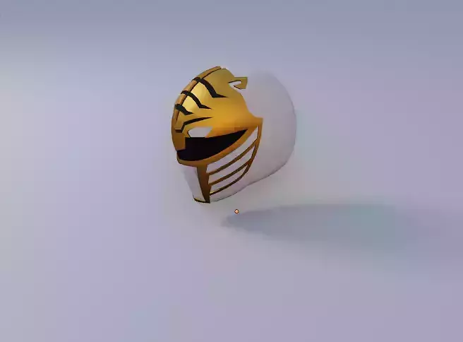 Helmet White Ranger MMPR Low-poly 3D model