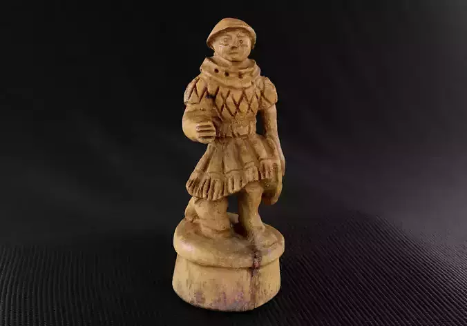 Wood Chess Pawn Handmade - Chessboard A - White Pawn 01 -