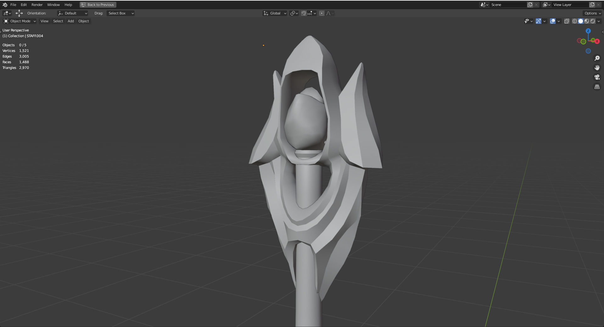 Witches Magic Staff Game Ready Low-poly 3D model_10