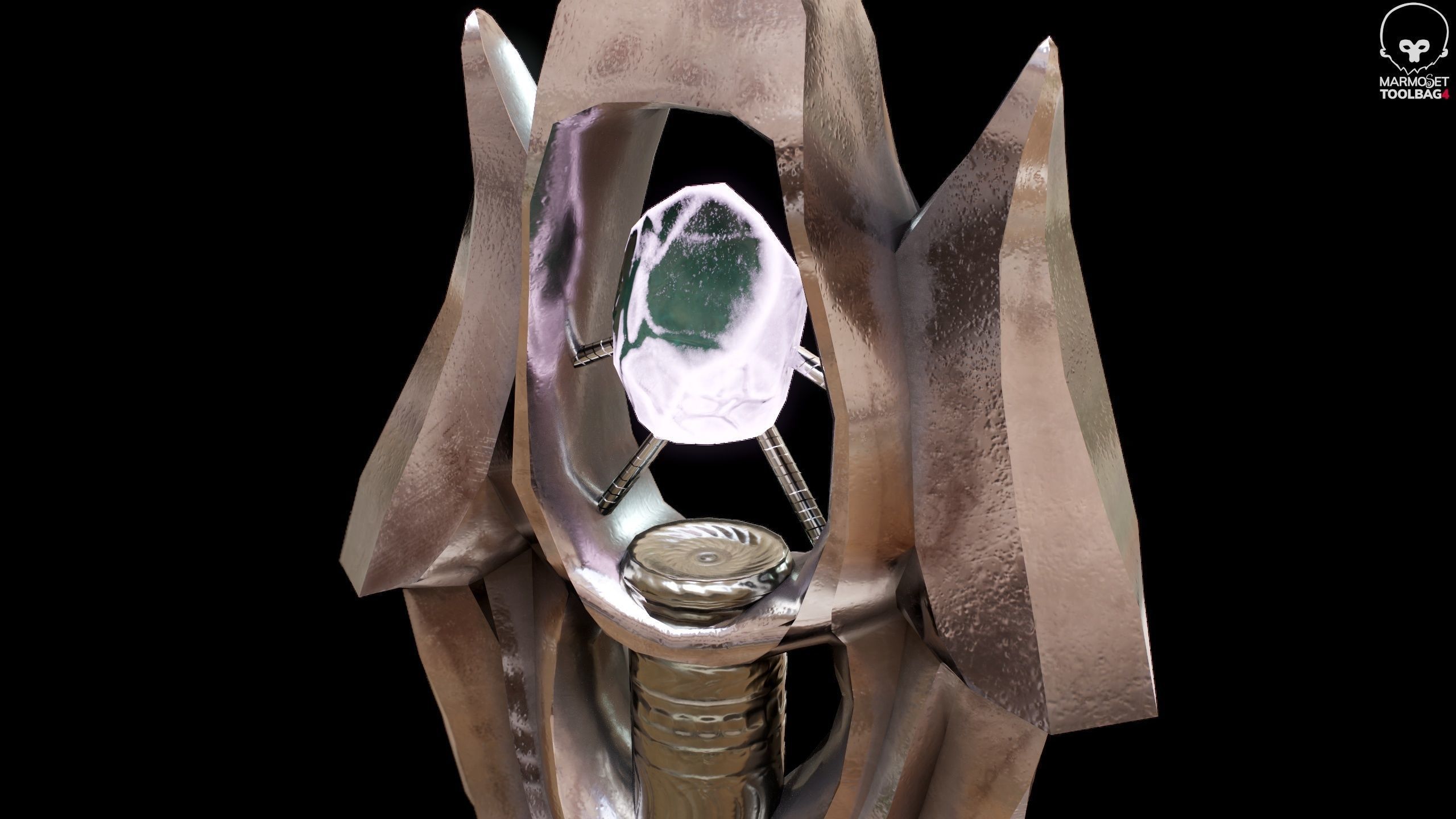 Witches Magic Staff Game Ready Low-poly 3D model_16