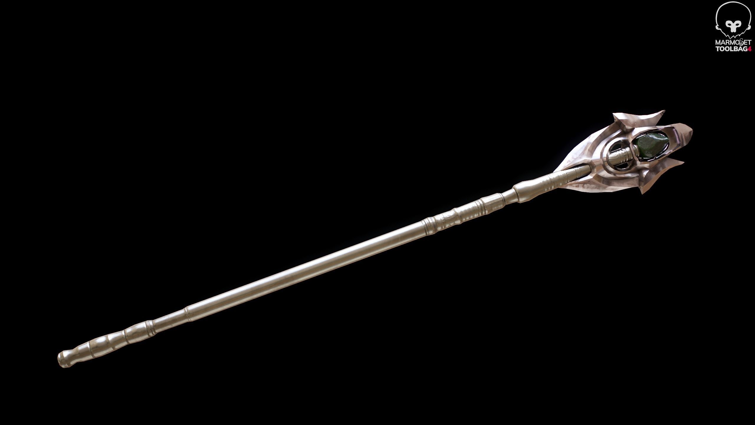 Witches Magic Staff Game Ready Low-poly 3D model_5