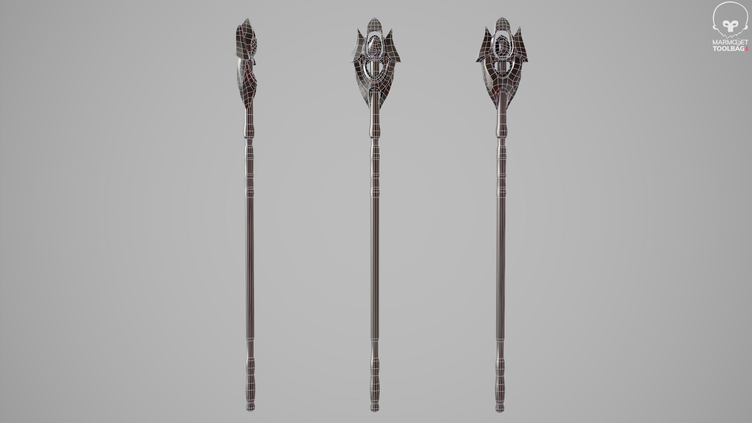 Witches Magic Staff Game Ready Low-poly 3D model_12