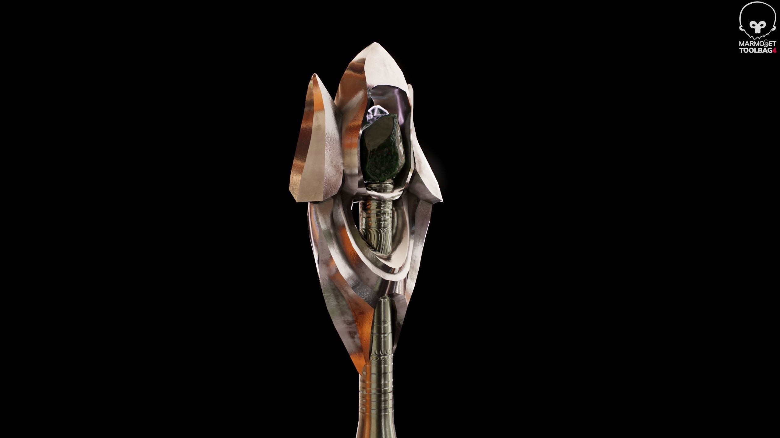 Witches Magic Staff Game Ready Low-poly 3D model_17