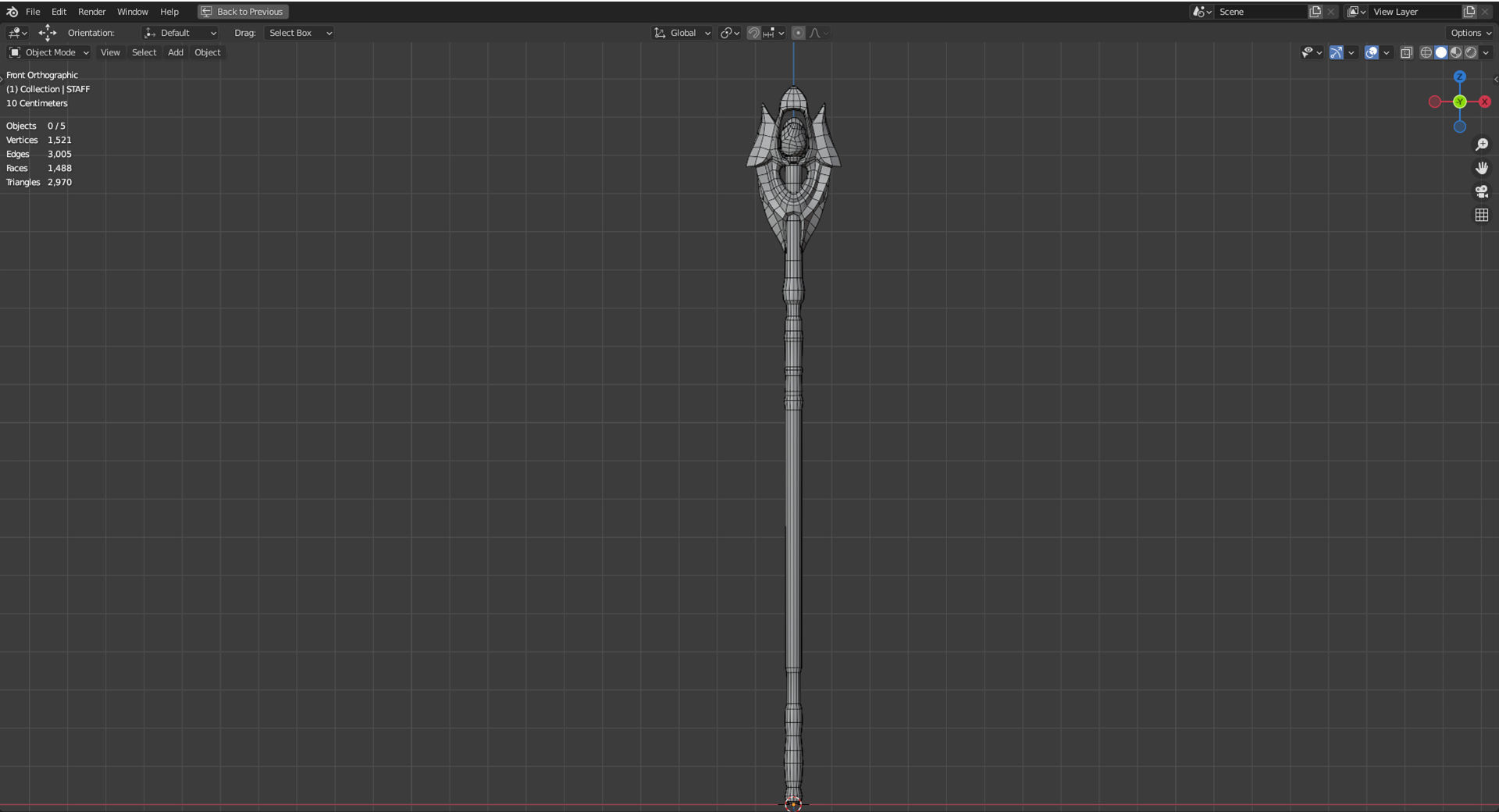 Witches Magic Staff Game Ready Low-poly 3D model_7