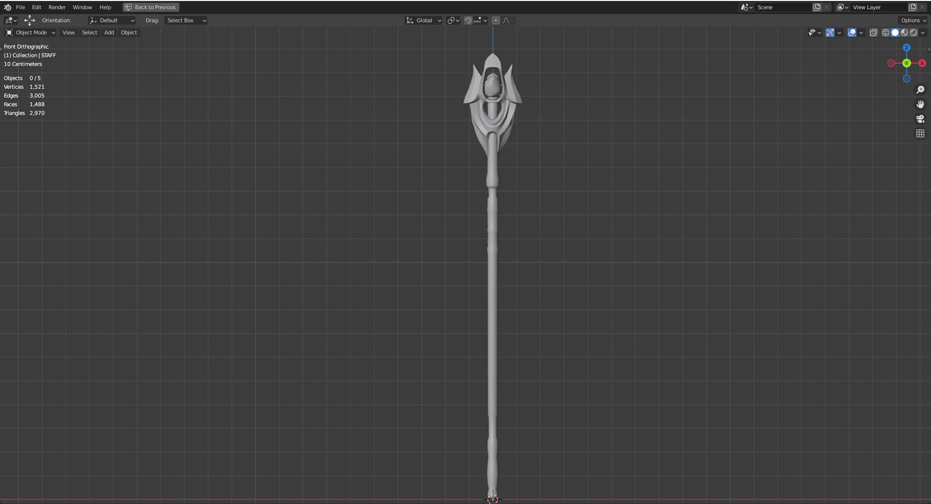 Witches Magic Staff Game Ready Low-poly 3D model_8