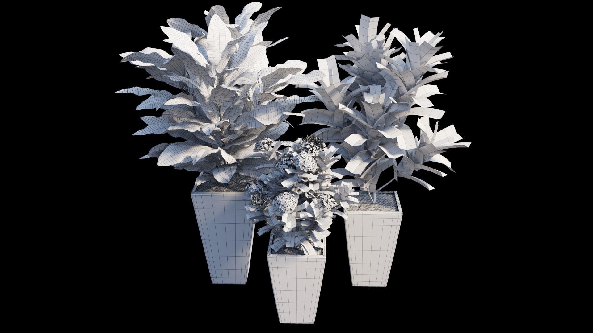 Pots and Planters set 01 3D model_6