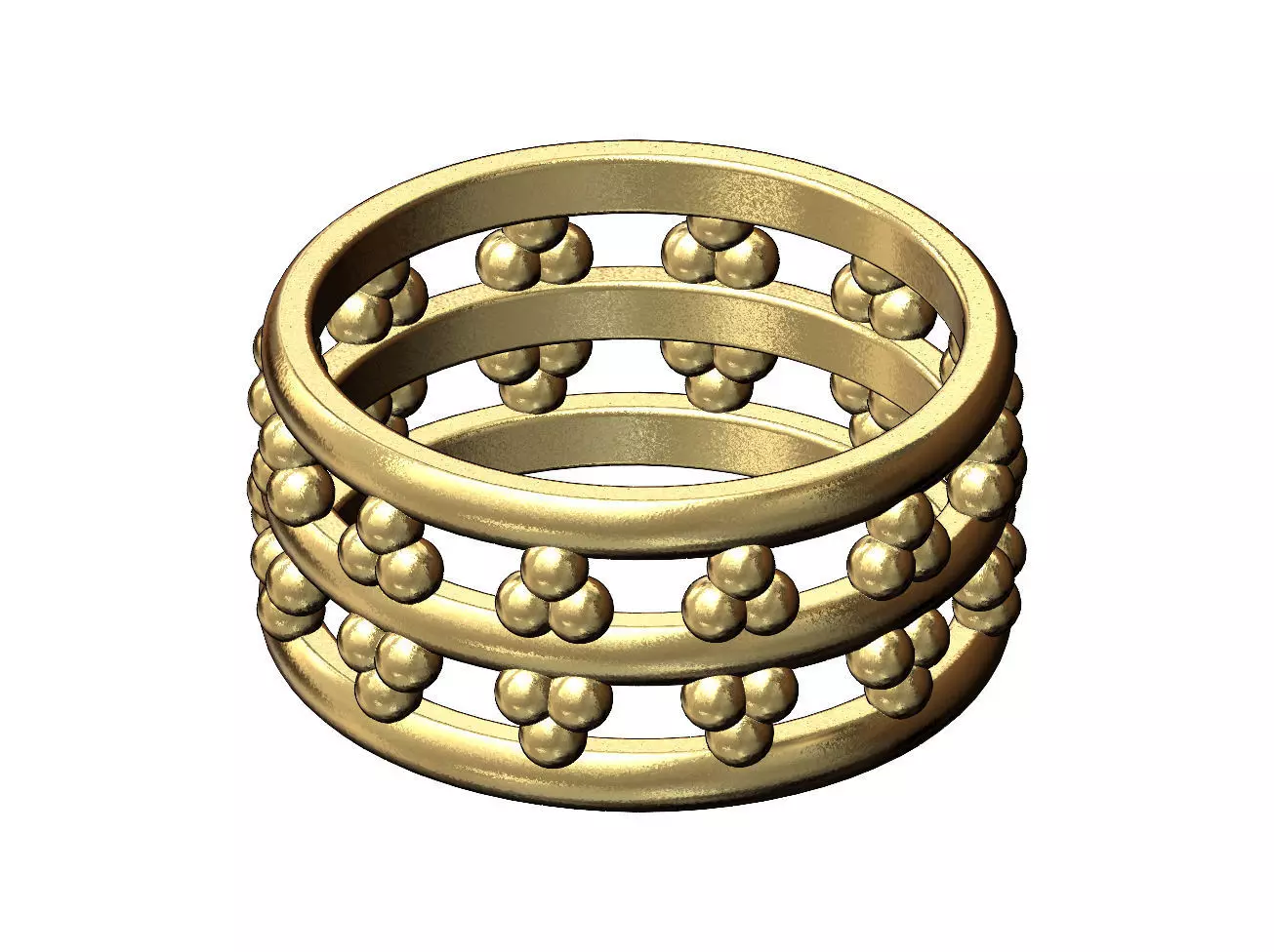 Double rouw triple bead motif band US sizes 6to9 3D print model