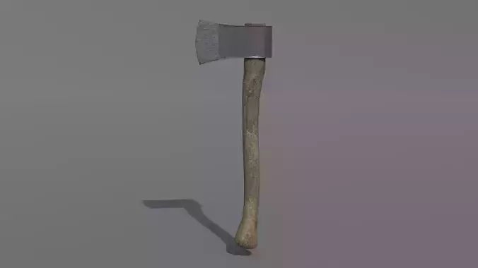 One hand used axe Low Poly 