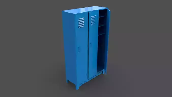 PBR School Gym Locker 08 - Blue Light