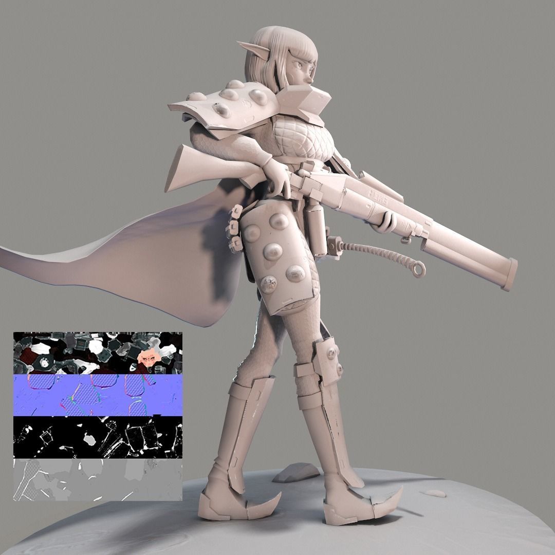 Red Moon Sniper 3D model_3