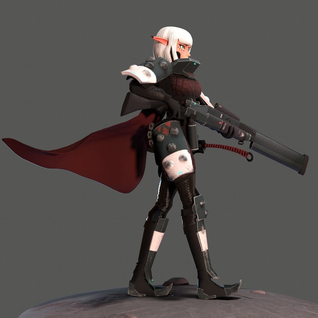 Red Moon Sniper 3D model_2