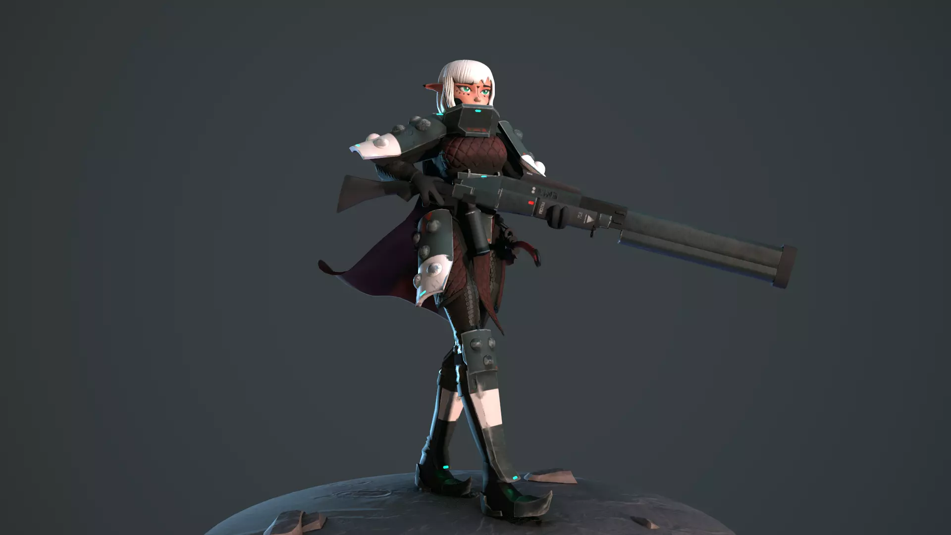 Red Moon Sniper 3D model_0