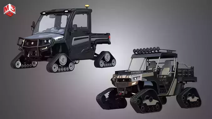 Off Road Dune Buggies - with Tracks System 2 in 1 3D Model Collection