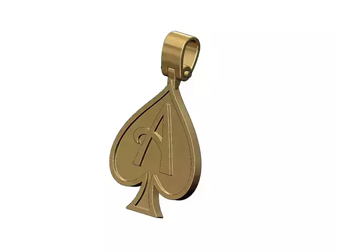 Ace of spades pendant with bail