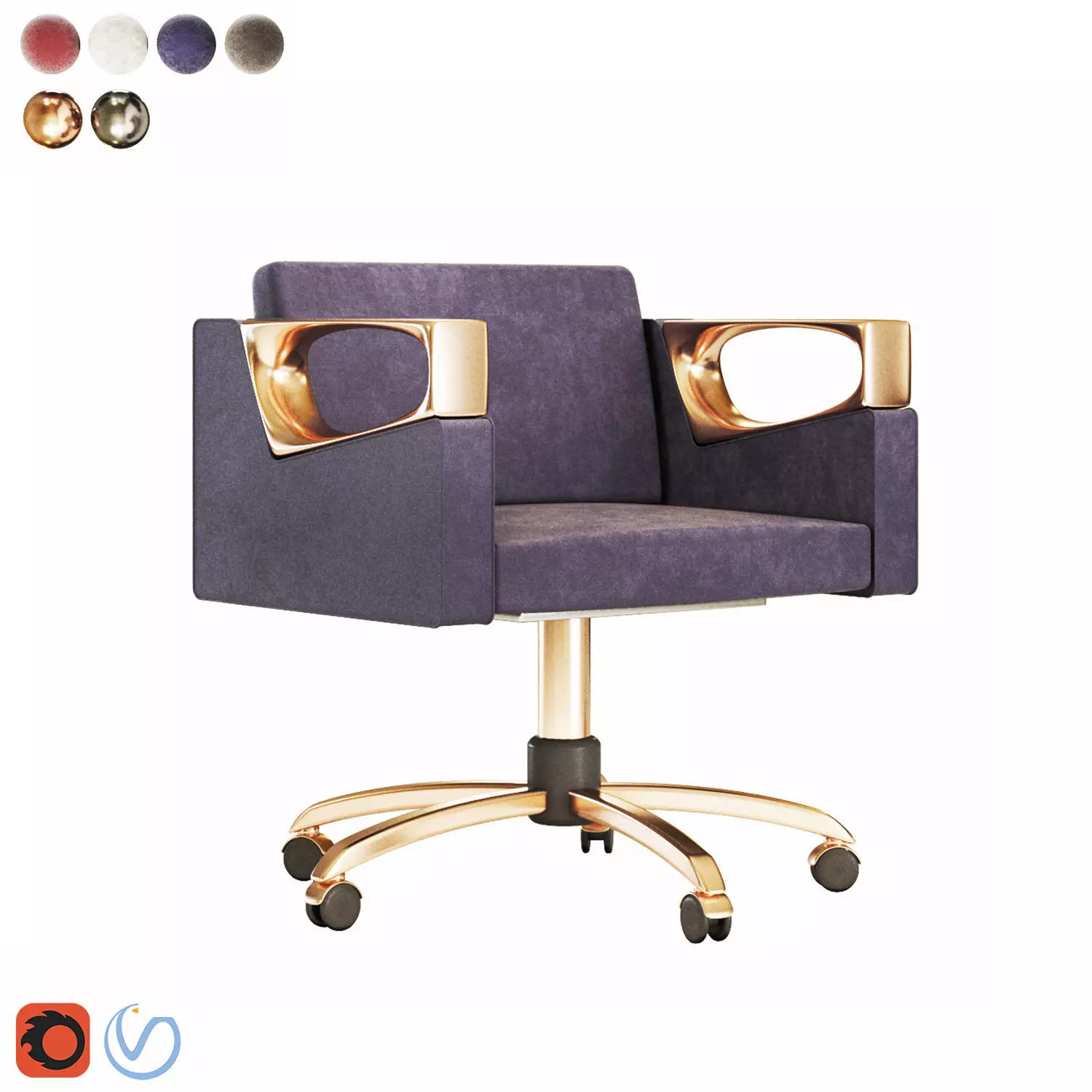 Office Armchair 3D model_0