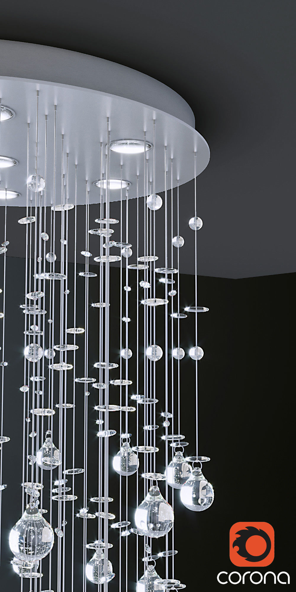 KLight Stepped Crystal Chandelier NCL 9922 3D model_1