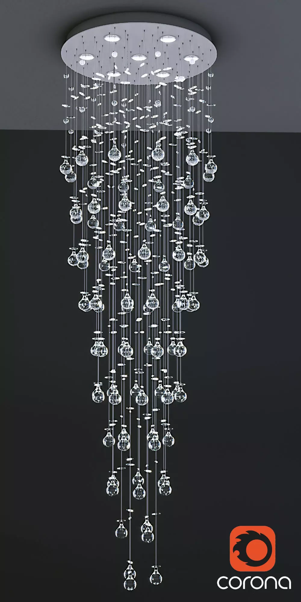 KLight Stepped Crystal Chandelier NCL 9922 3D model_0