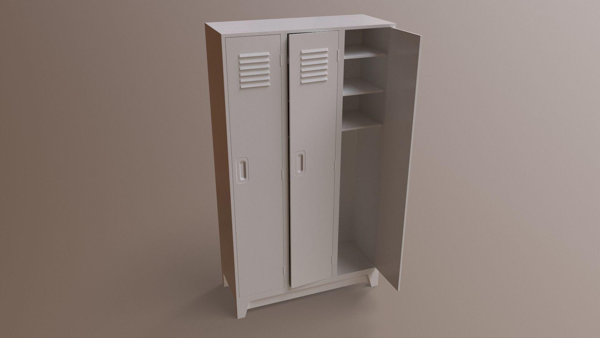 PBR School Gym Locker 08 - Grey Low-poly 3D model_21