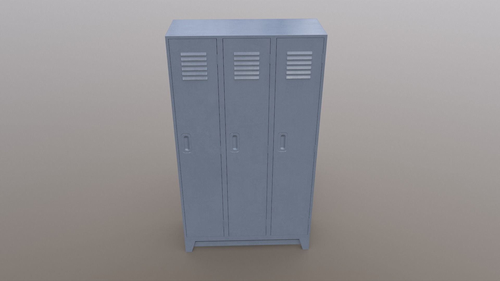 PBR School Gym Locker 08 - Grey Low-poly 3D model_2