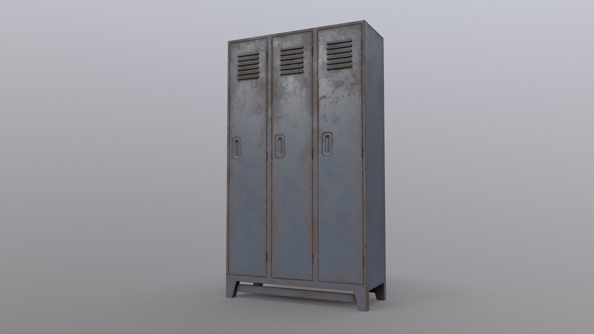PBR School Gym Locker 08 - Grey Low-poly 3D model_15