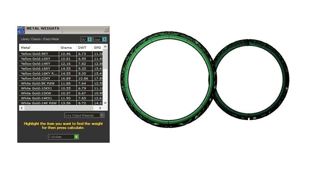 Wedding rings band set oxidized pattern 3D print model_4