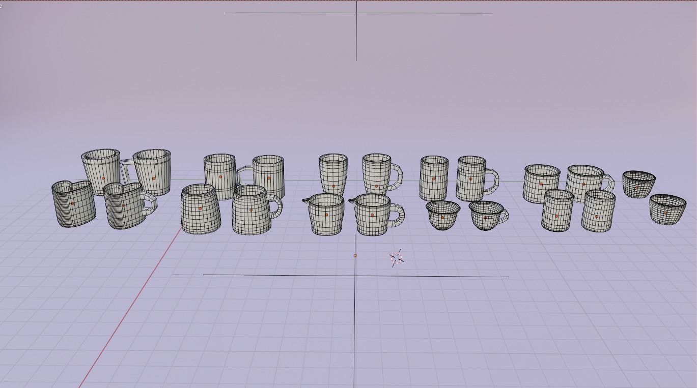 Cups and Mugs Collection 3D model_3