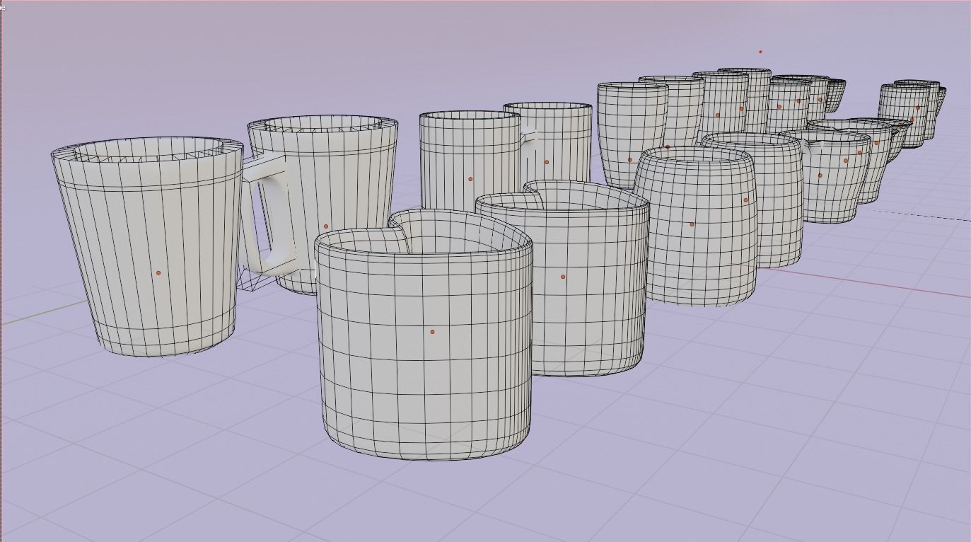 Cups and Mugs Collection 3D model_1