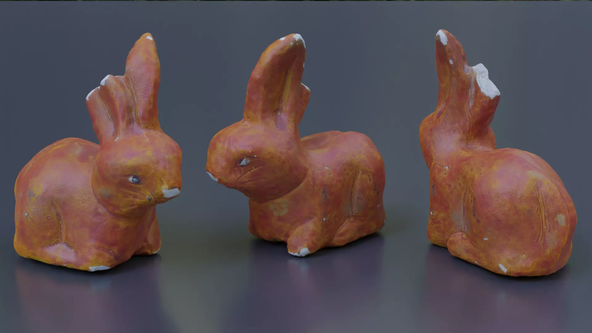 plaster rabbit   Low-poly 3D model_0