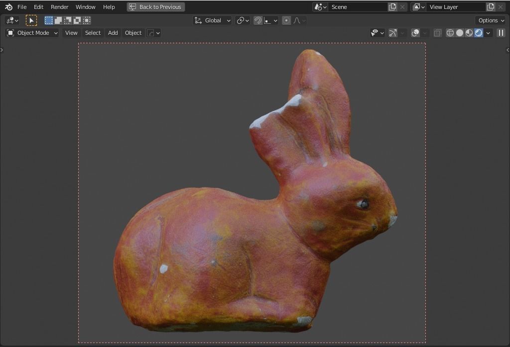 plaster rabbit   Low-poly 3D model_3