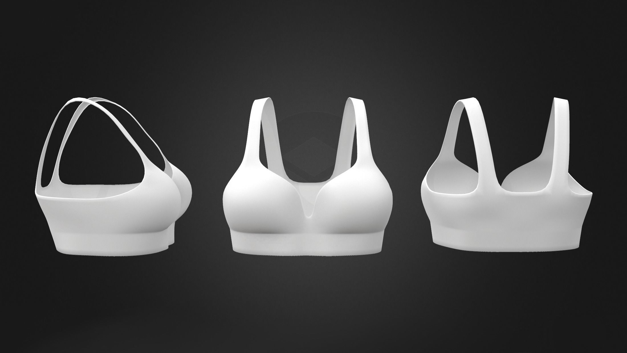 Seamless Really Soft Bralet Low-poly 3D model_6