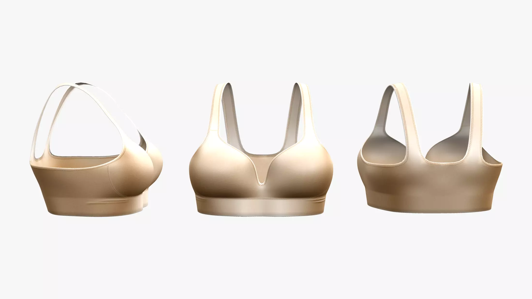 Seamless Really Soft Bralet Low-poly 3D model_0