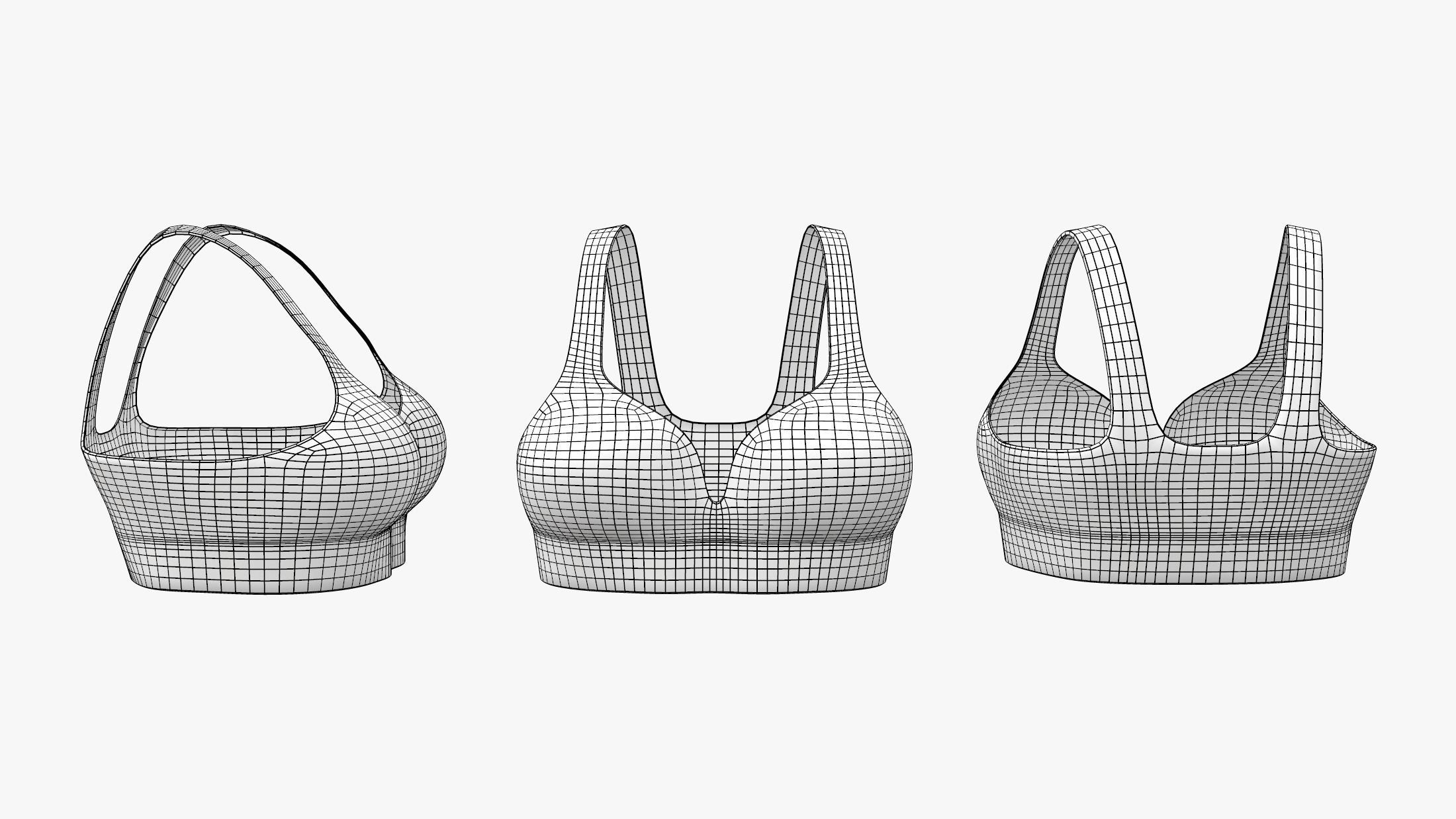Seamless Really Soft Bralet Low-poly 3D model_5