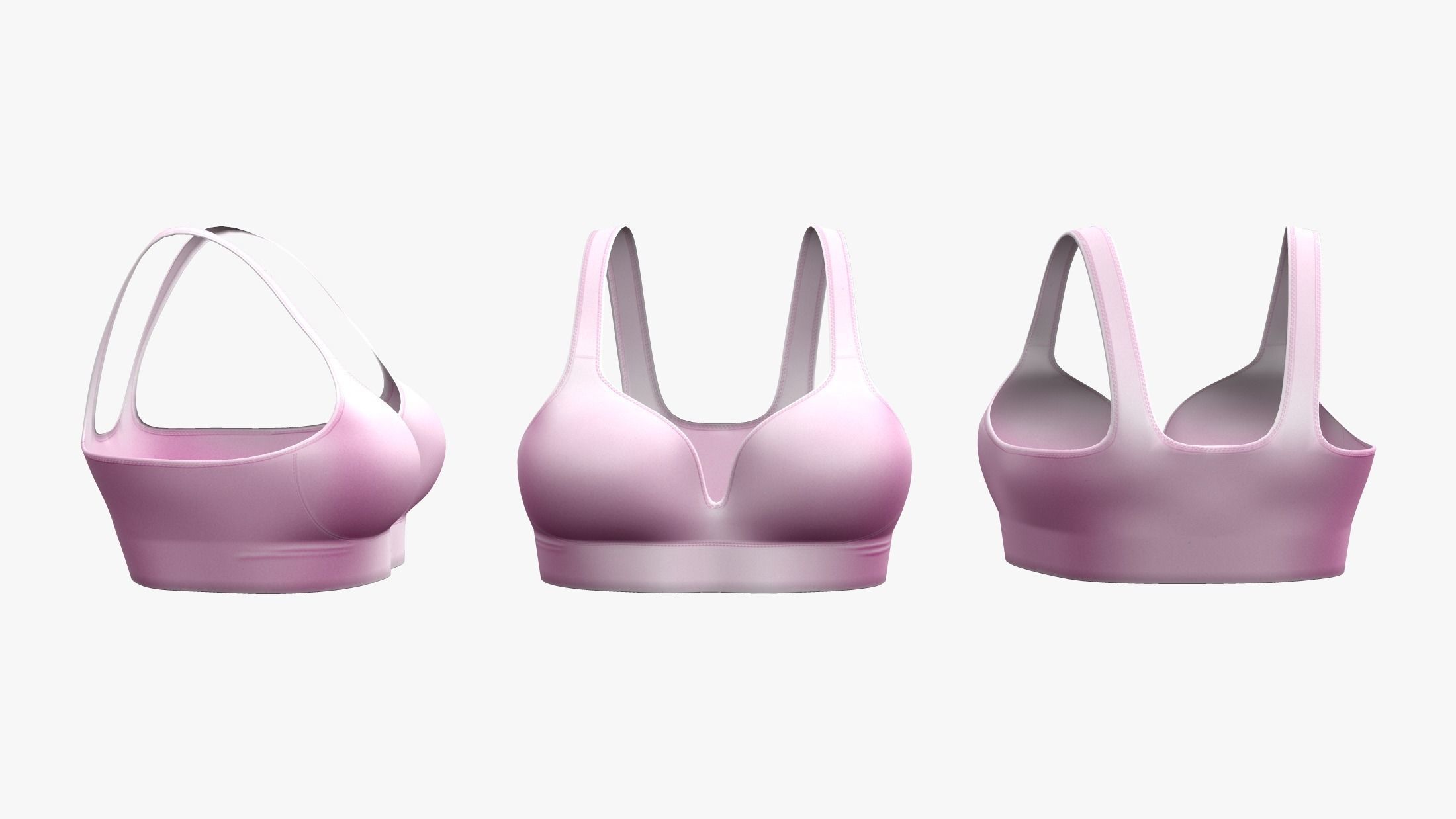 Seamless Really Soft Bralet Low-poly 3D model_3