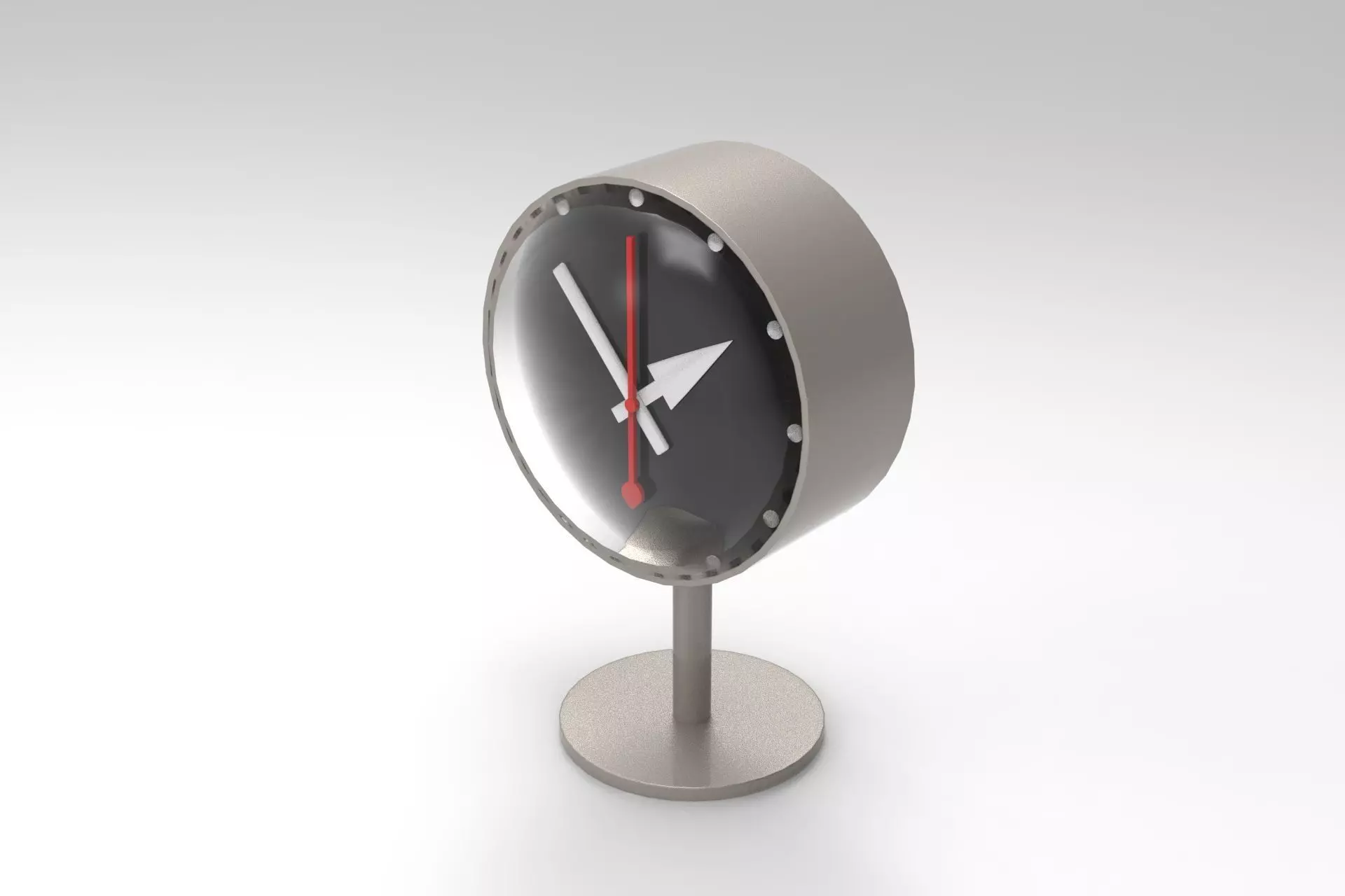 Desk Clock Low-poly 3D model_0