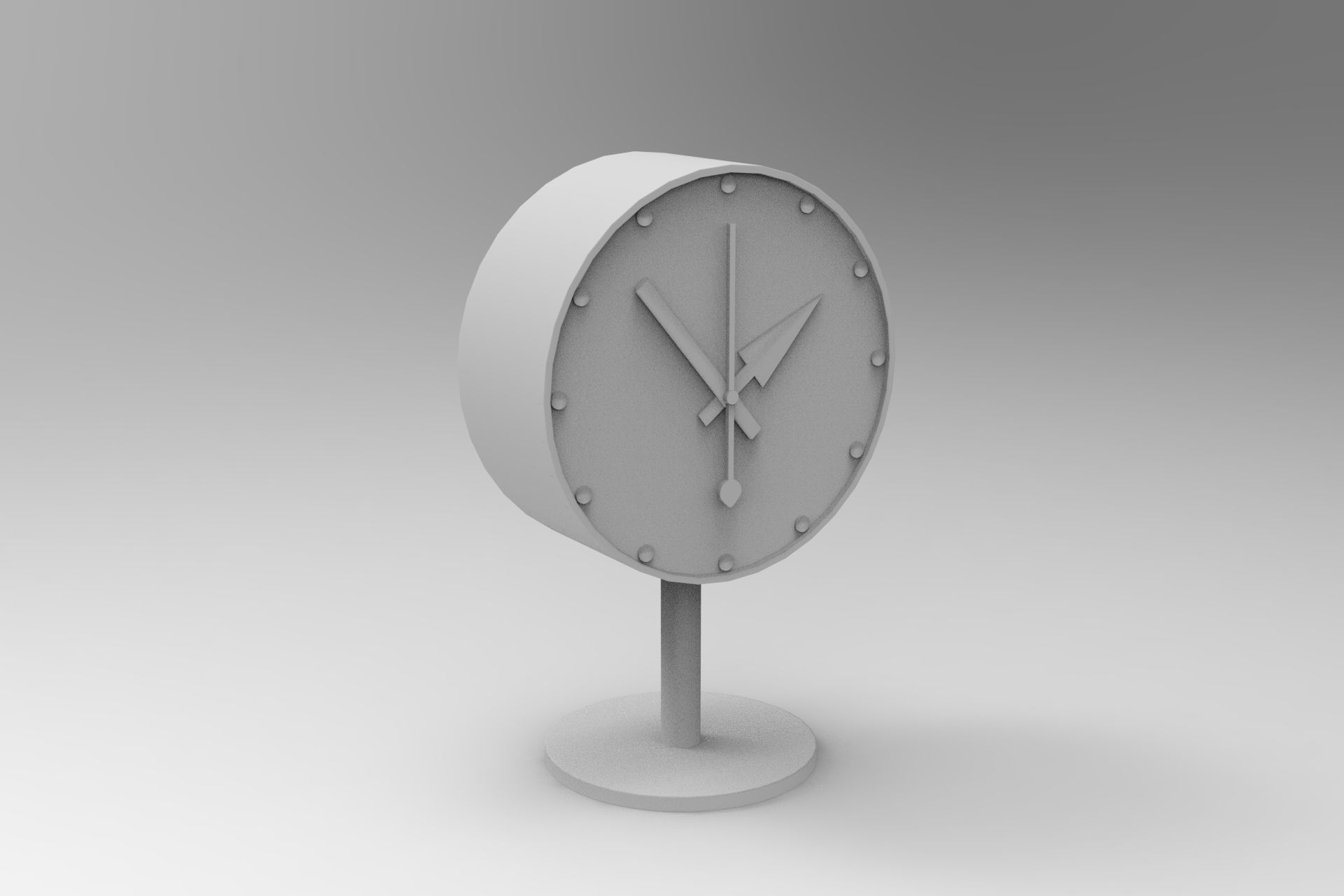 Desk Clock Low-poly 3D model_7