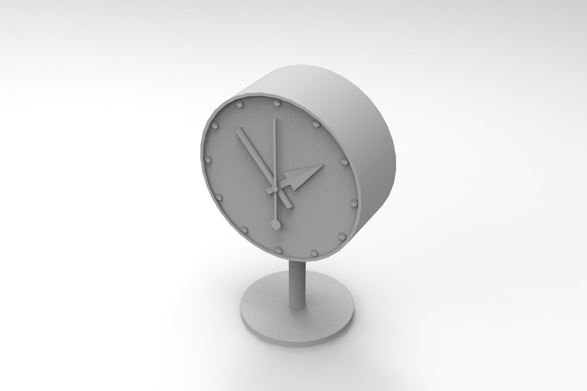 Desk Clock Low-poly 3D model_6