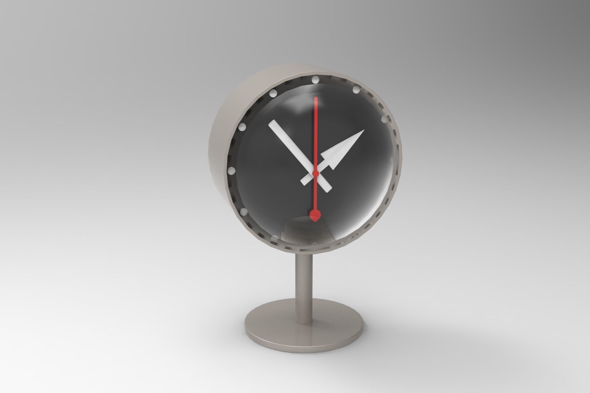 Desk Clock Low-poly 3D model_8