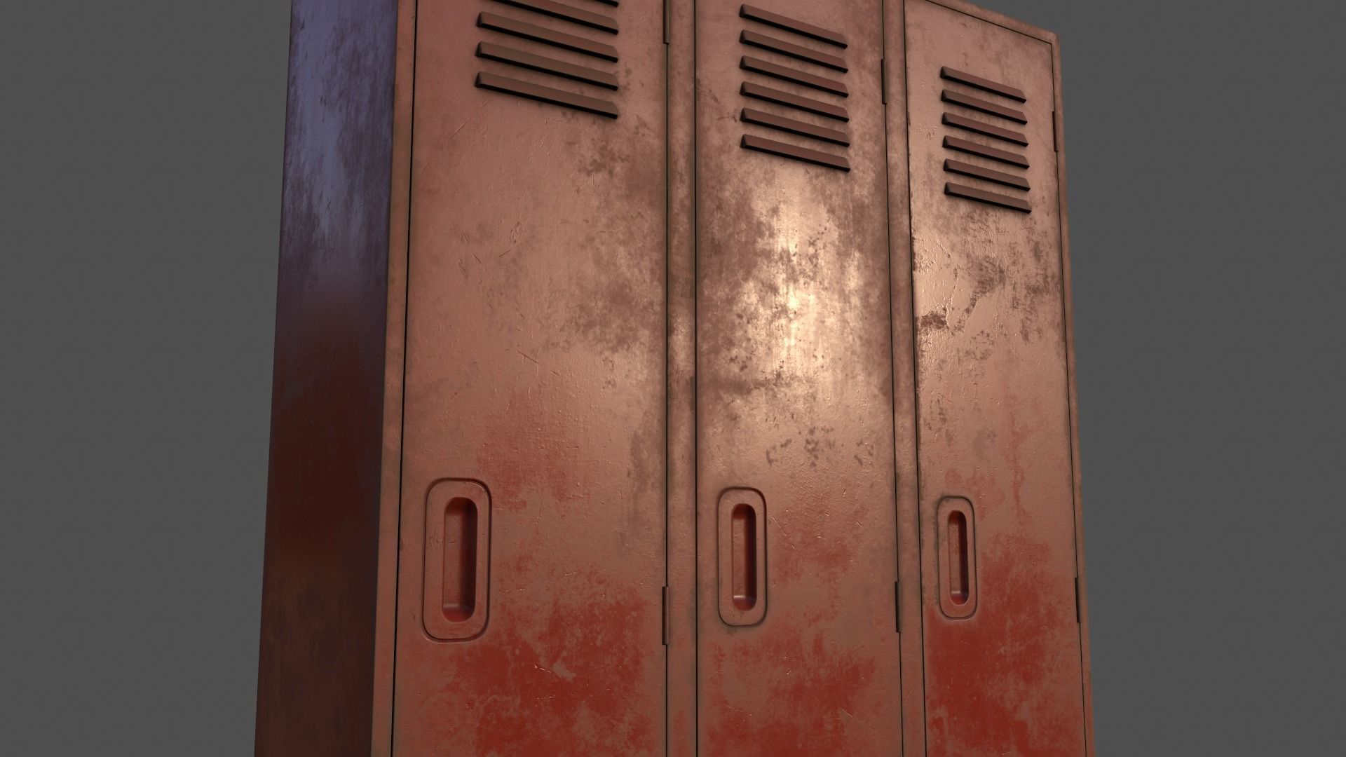 PBR School Gym Locker 08 - Red Low-poly 3D model_18