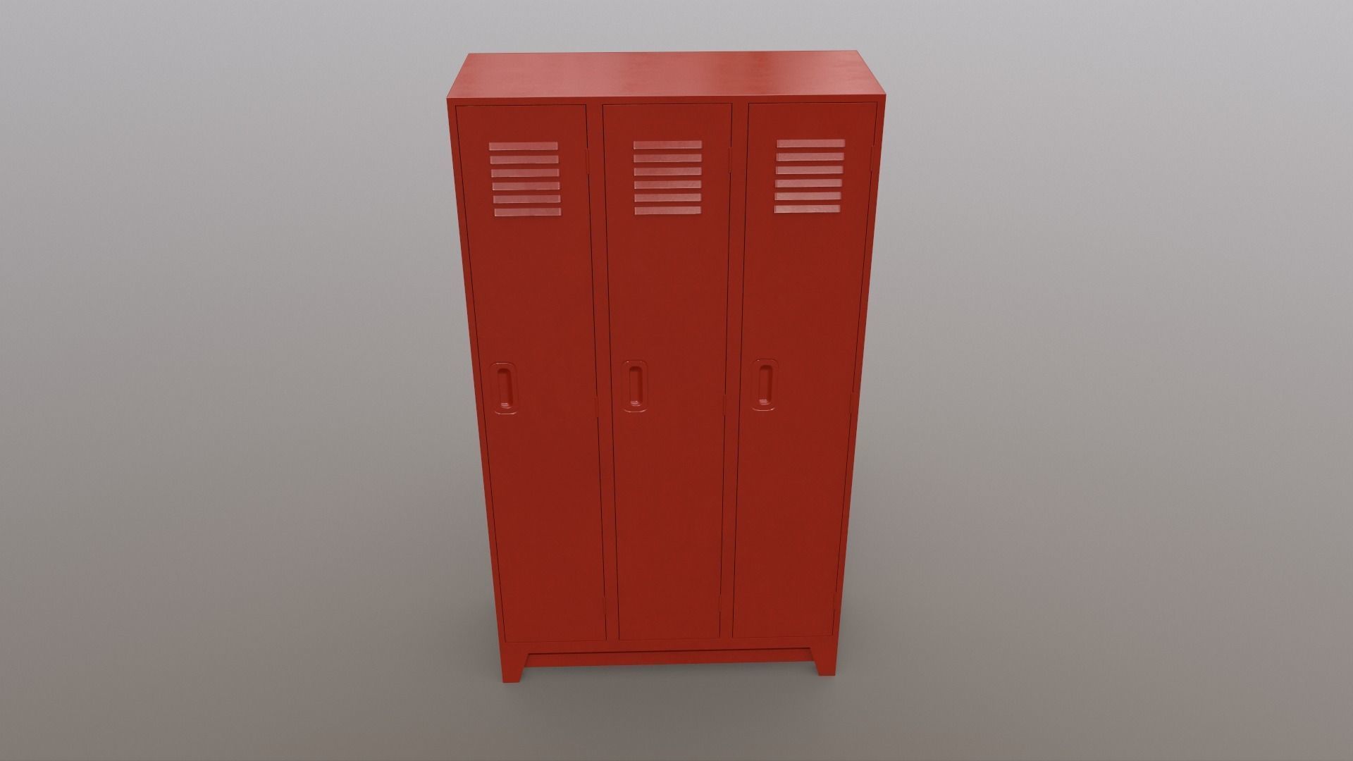 PBR School Gym Locker 08 - Red Low-poly 3D model_2