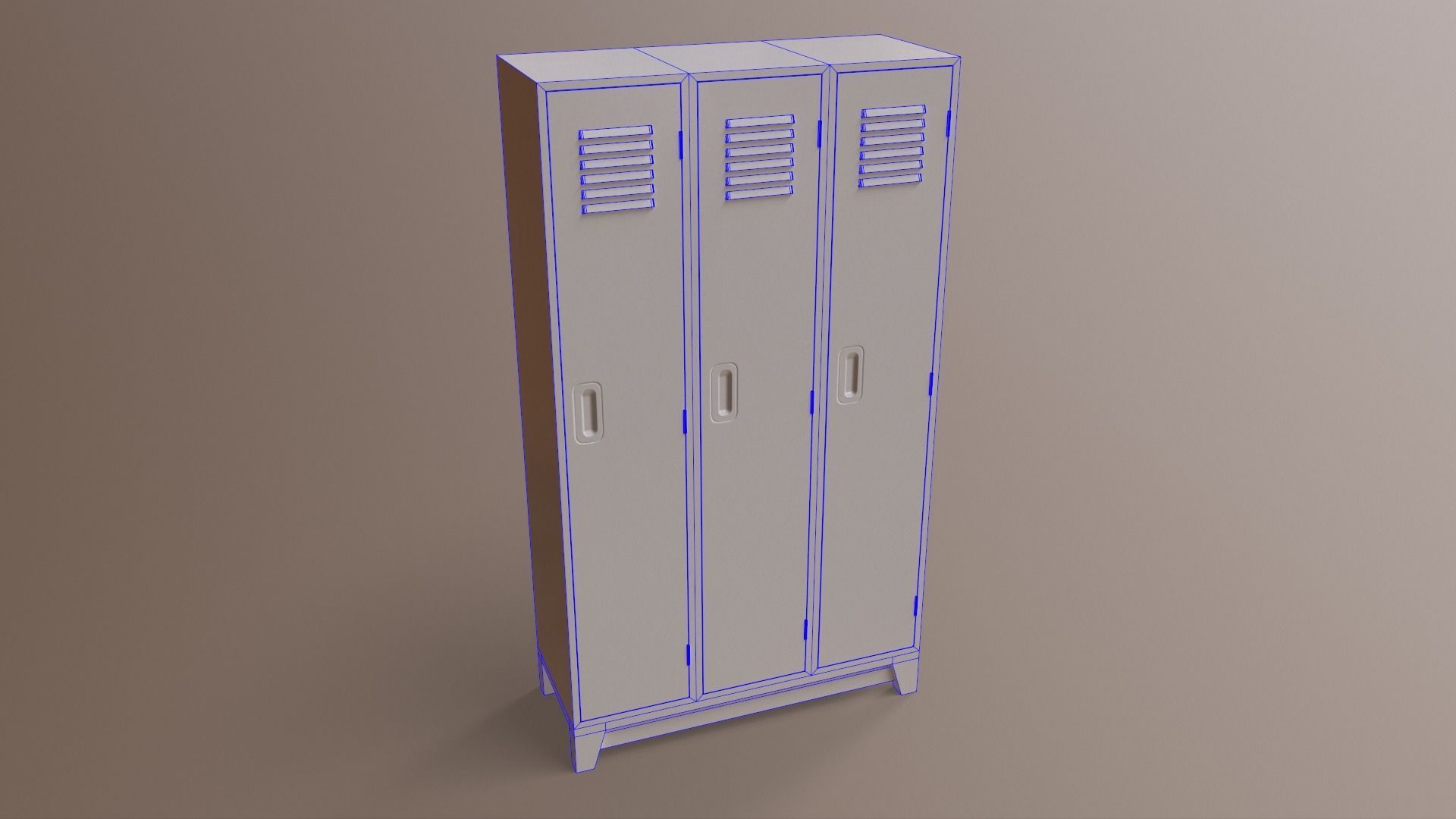 PBR School Gym Locker 08 - Red Low-poly 3D model_24