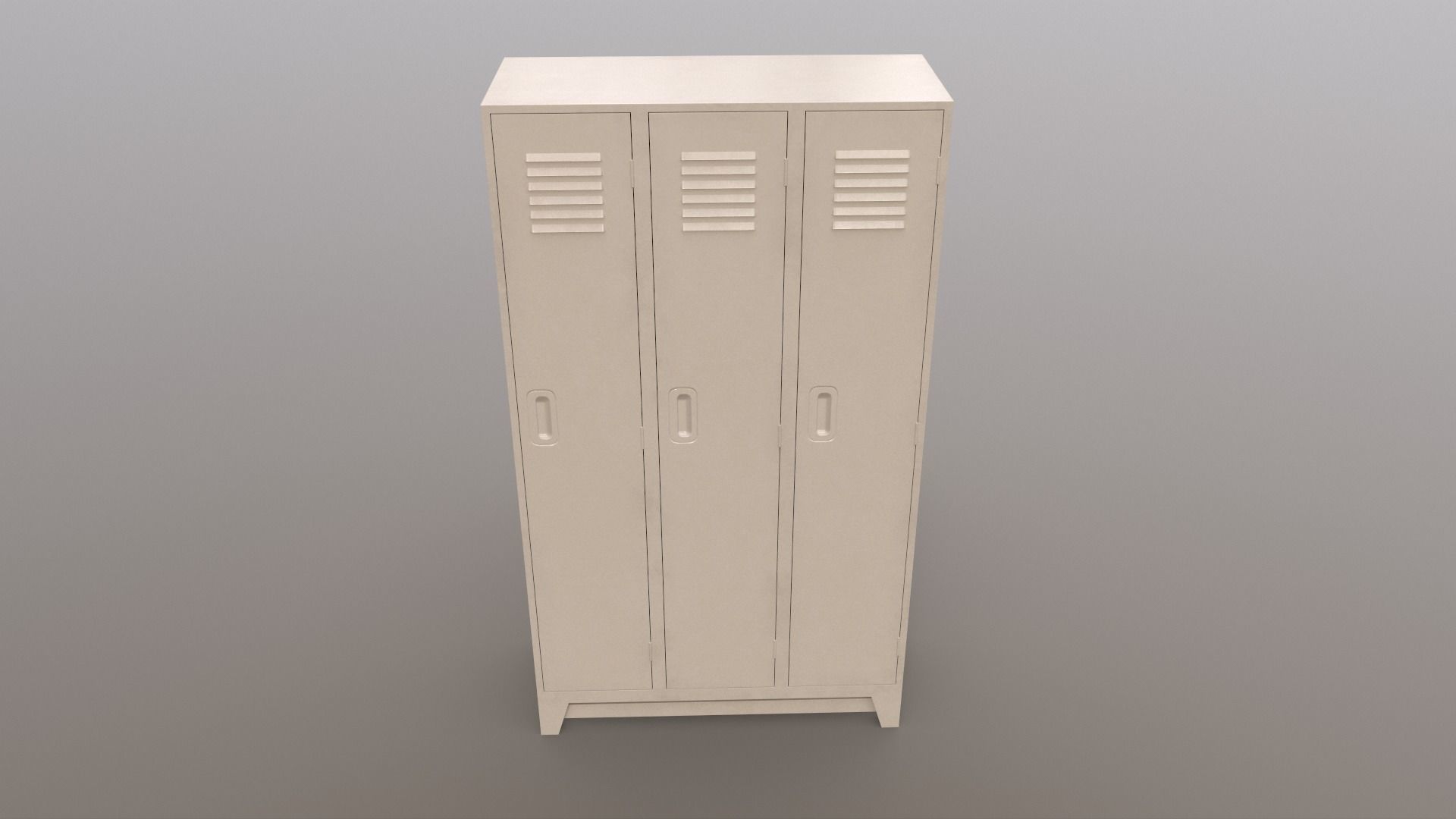 PBR School Gym Locker 08 - White Low-poly 3D model_2