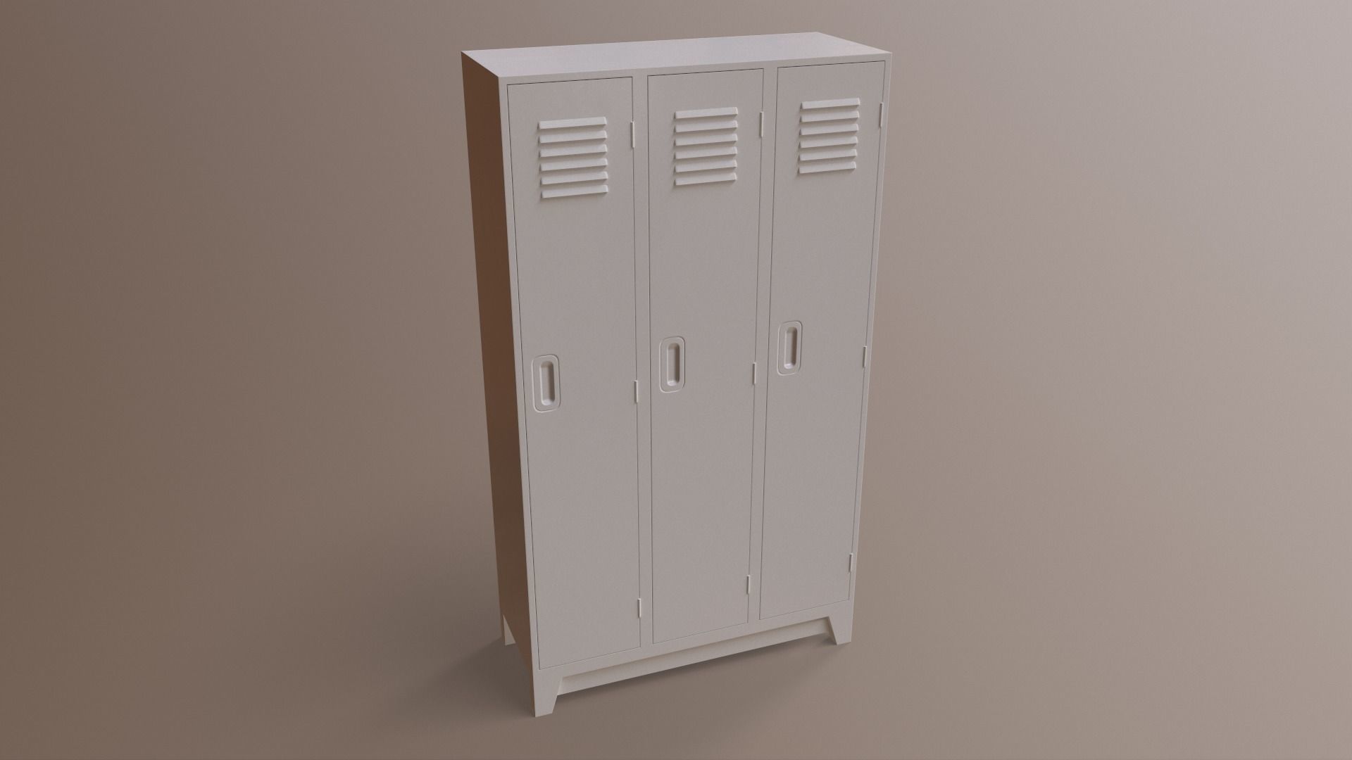 PBR School Gym Locker 08 - White Low-poly 3D model_20