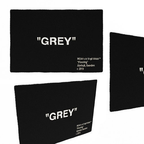 Virgil Abloh x IKEA MARKERAD GREY Rug 3D model