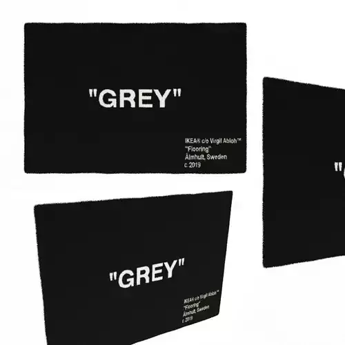 Virgil Abloh x IKEA MARKERAD GREY Rug 3D model | CGTrader