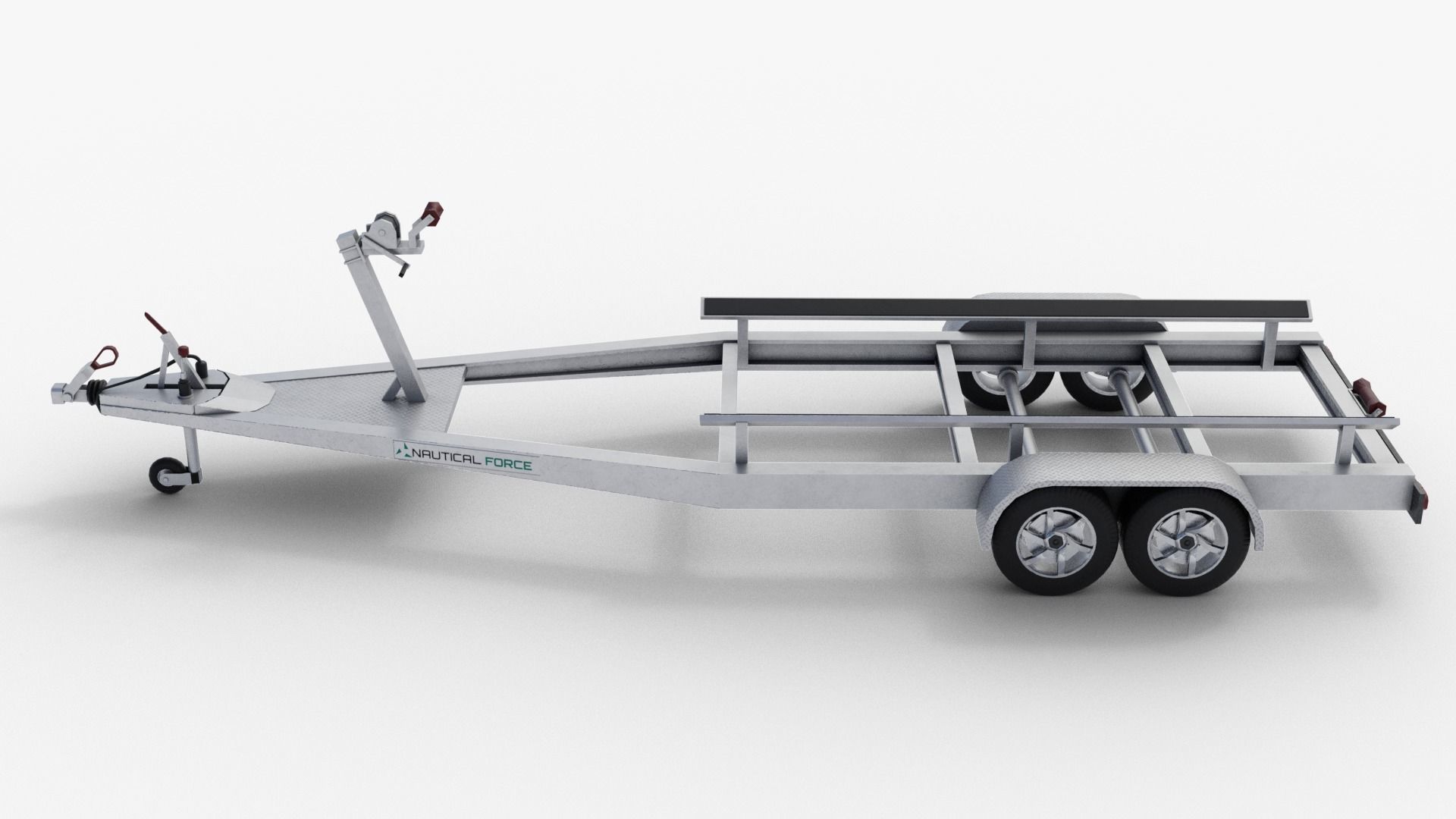 Boat Trailer Low-poly 3D model_1