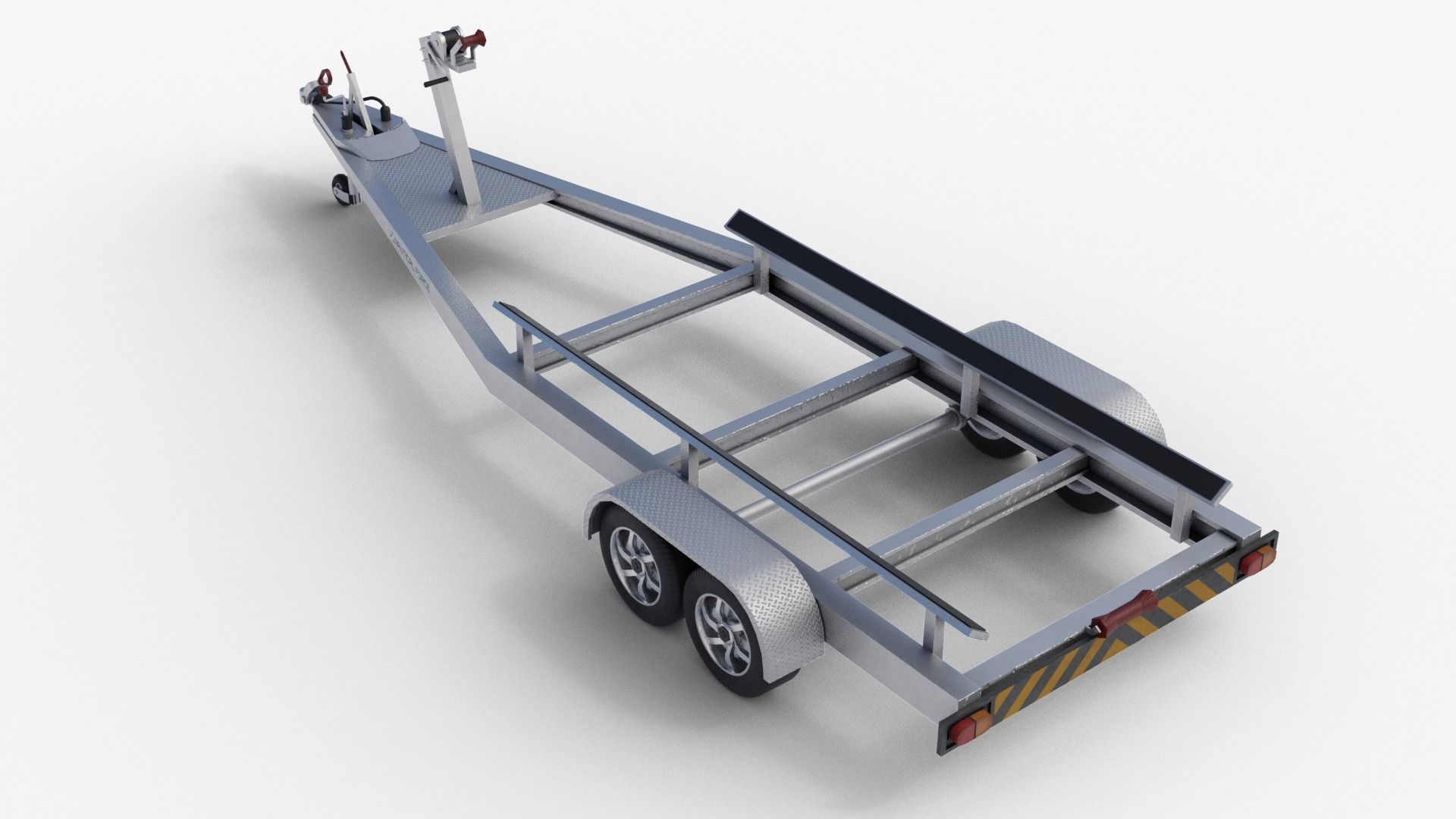 Boat Trailer Low-poly 3D model_2