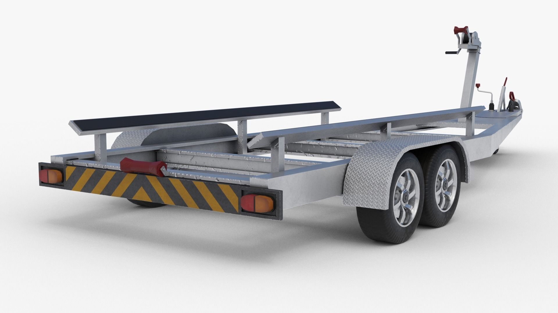 Boat Trailer Low-poly 3D model_3