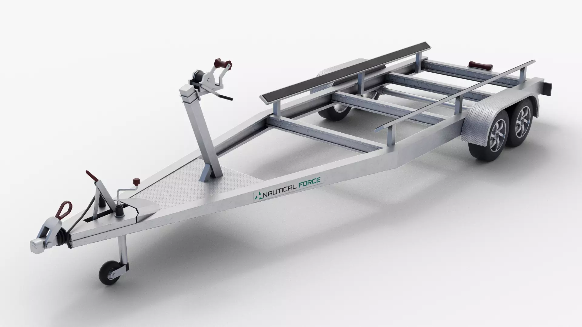 Boat Trailer Low-poly 3D model_0