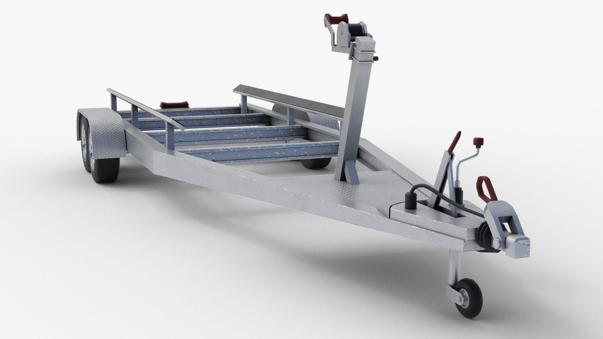 Boat Trailer Low-poly 3D model_4